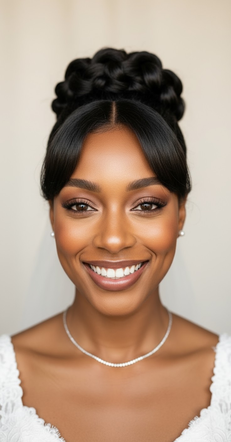 After Updo With Bangs For Wedding